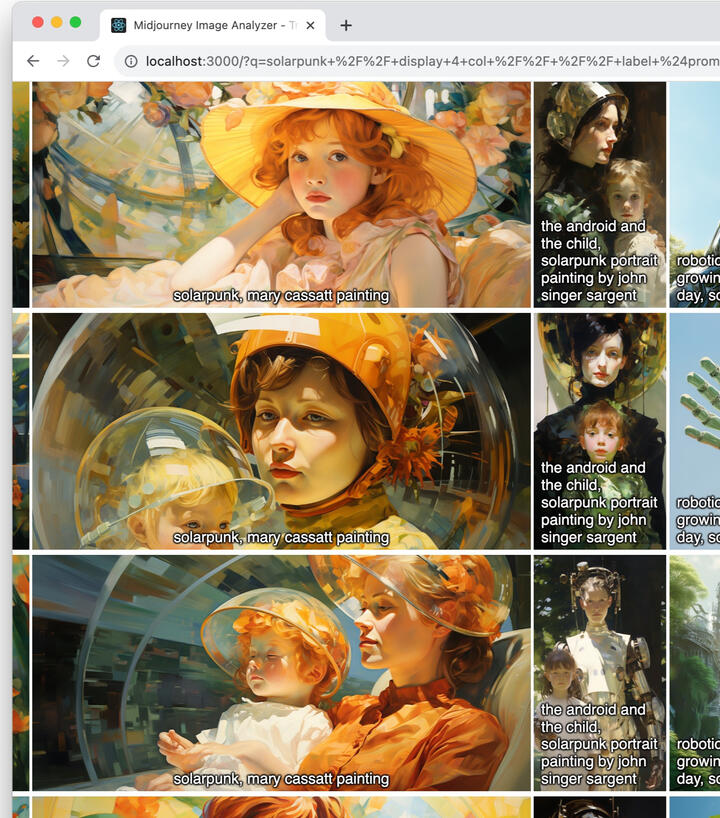 Screenshot of the Midjourney image analyzer